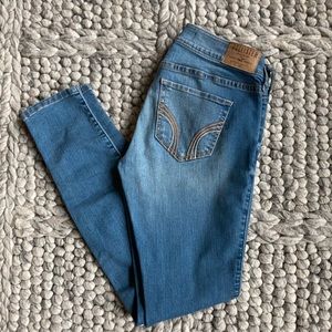 Hollister super skinny” light wash jeans